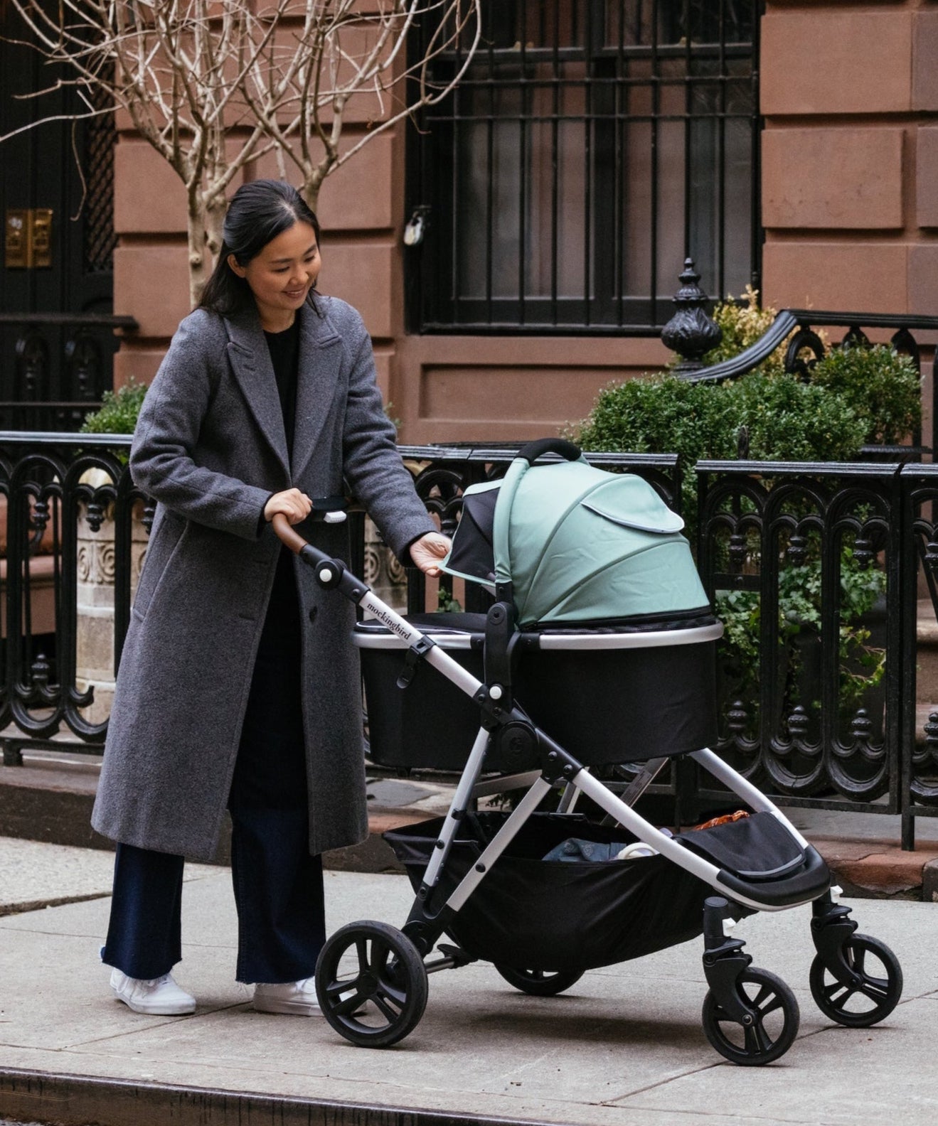 Single-to-Double Stroller 2.0 + Bassinet Bundle - Sage
