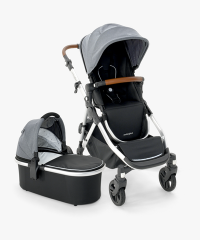 Single-to-Double Stroller 2.0 + Bassinet Bundle - Heather Grey
