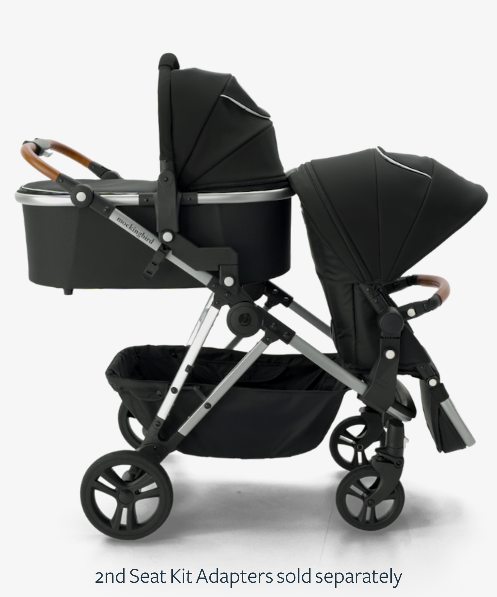 Single-to-Double Stroller 2.0 + Bassinet Bundle - Sky