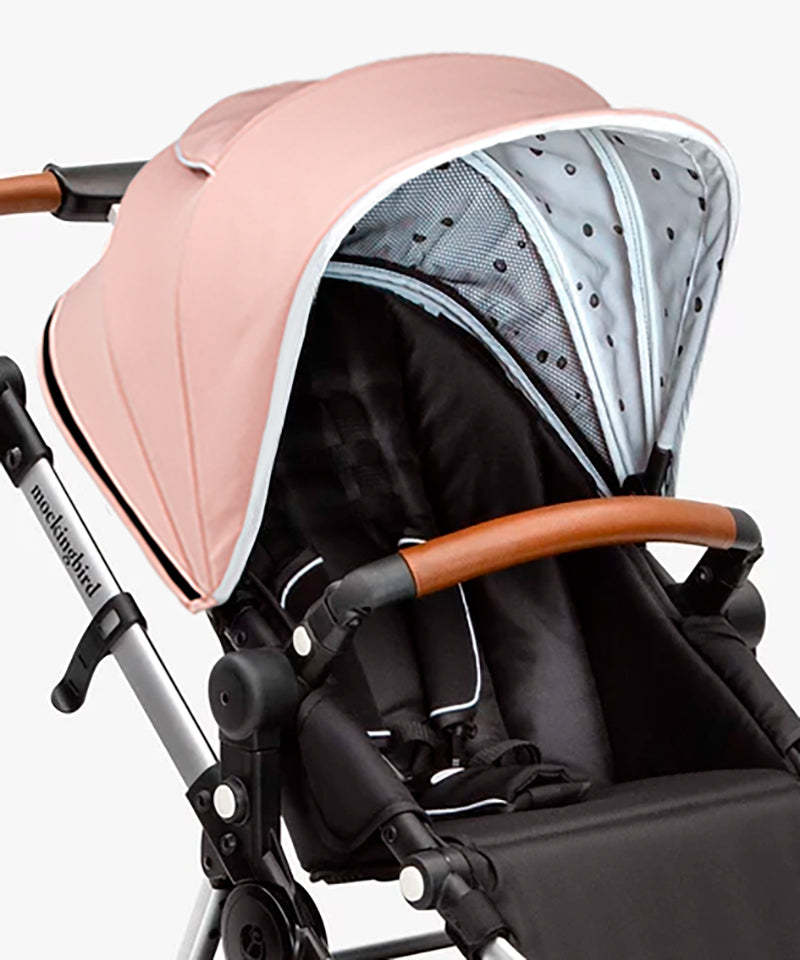 #color_bloom Bloom pink and penny leather extra stroller canopy for mockingbird stroller