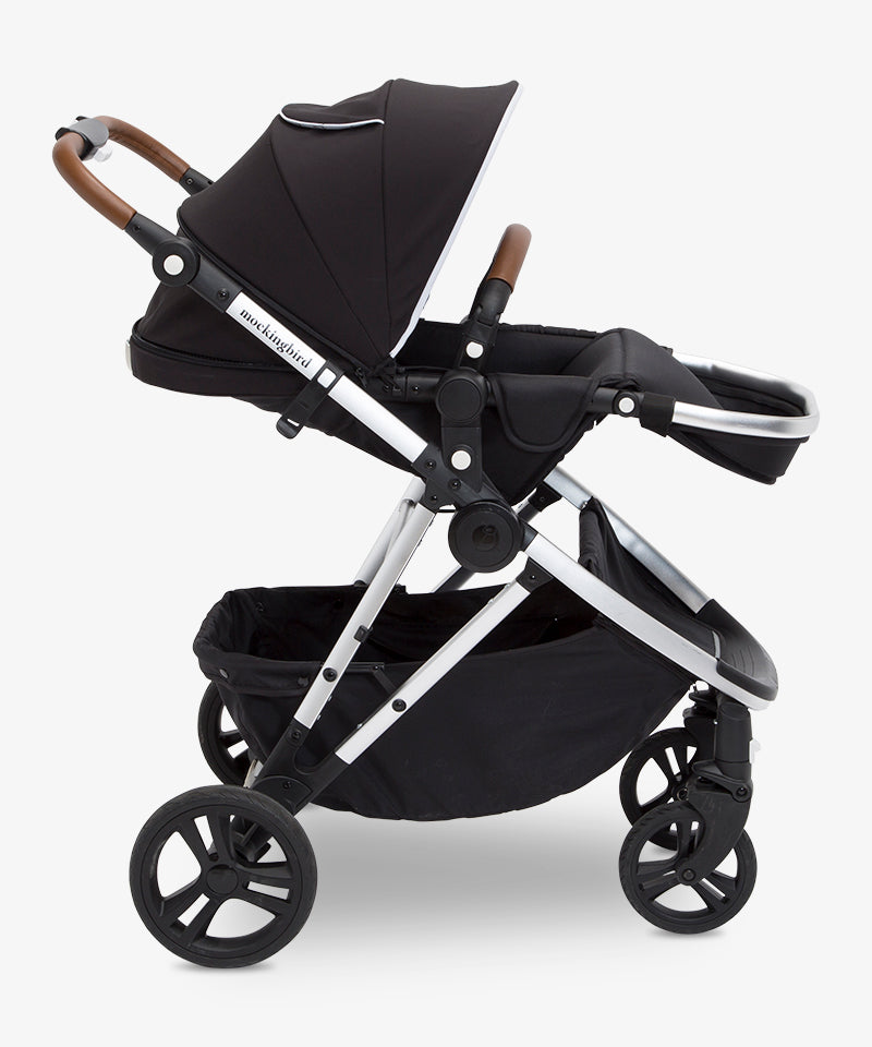 side view of mockingbird stroller with seat reclined