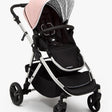 #color_bloom mockingbird single to double stroller with bloom pink canopy and penny black details