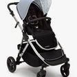#color_sky mockingbird single to double stroller with sky blue canopy and black leather details