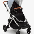 #color_sky mockingbird single to double stroller with sky blue canopy and penny leather details