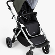 #color_forest mockingbird single to double stroller with forest green canopy and black leather details