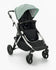 Modern mockingbird-prod Single-to-Double Stroller 2.0 with collapsible design and mint green canopy against a white background. #color_sage