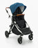 Modern blue and black Mockingbird Single-to-Double Stroller 2.0 baby stroller with an adjustable canopy and reclining seat, set on a white background. #color_sea
