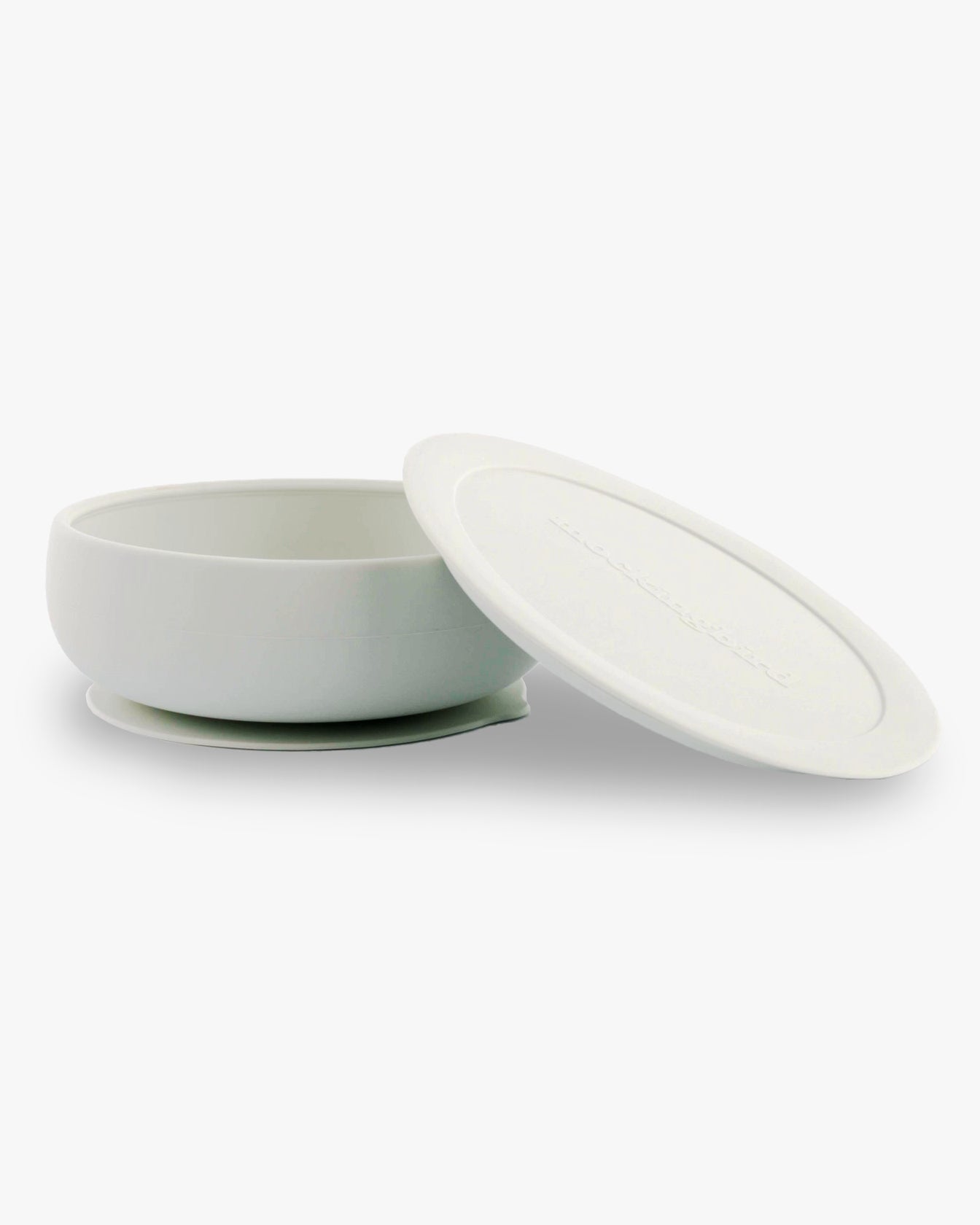 Mockingbird dishware set showing the light grey bowl and lid