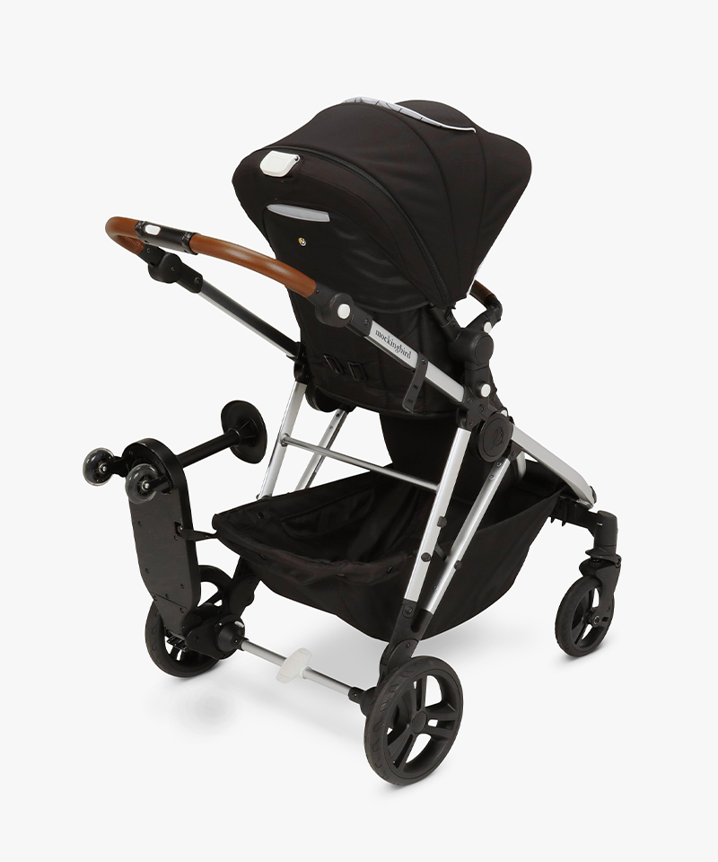 Mockingbird Stroller | Riding board with single to double stroller with single seat standing up
