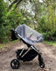 Mockingbird Stroller on a nature path using the Mosquito Net